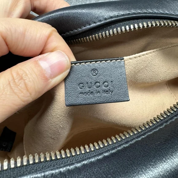 100% Authentic GUCCI GG Marmont Black Leather Shoulder Bag 800-121724 - Picture 13 of 14
